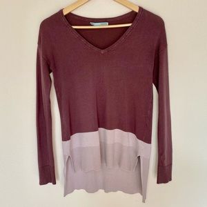 Maurice’s purple and pink hi low color block long sleeved shirt